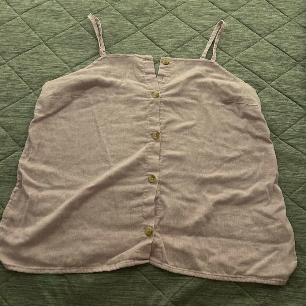 Old Navy Linen Blend Button Down Tank Top - Picture 2 of 10